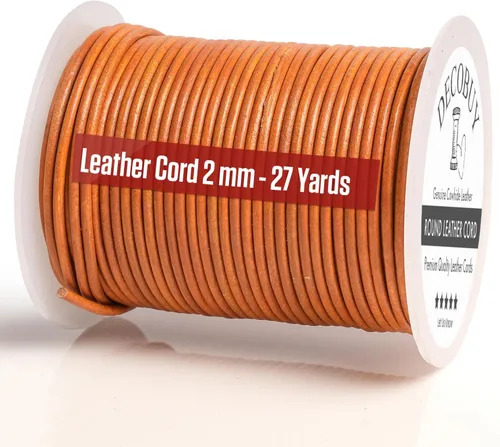 Vista 20 de Cordón de cuero para hacer joyas, cordón redondo de 2 mm, cuerda de 27 yardas utilizada para manualidades, cuerda para collar, trenzado - Negro