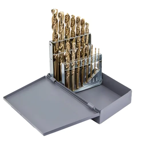 Vista 20 de Drill America Juego de 8 brocas de mango reducido de cobalto m42 en caja de metal (9/16" - 1" x 16ths), serie D/ACO