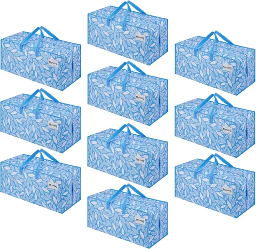 Vista 23 de VENO Paquete de 2 bolsas de mudanza, correas de mochila, mudanza, cajas de almacenamiento universitario, con tapas, resistentes, extragrandes, asas