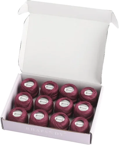 Vista 22 de Rhapsody Hilo de algodón perla tamaño 8 hilo de ganchillo Perle 12 bolas Set tejido a mano, bordado, sashiko, punto de cruz, costura, punto