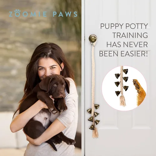 Vista 6 de Campanas de puerta para perros para entrenamiento de orinal - Suministros para cachorros para mascotas y cachorros, 1 paquete