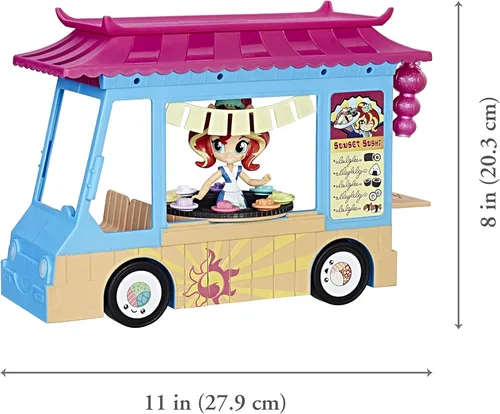 Vista 10 de My Little Pony Por ejemplo, Minis Sunset Shimmer Camión de sushi