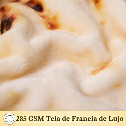 Vista 6 de mermaker Cobija de doble cara con estampado de tortilla para burritos Beige