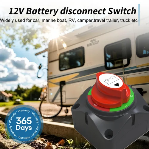 Vista 2 de Interruptor de desconexión de batería de 12 V maestro, interruptor de apagado de batería de 12 V-48 V, 275 amperios de alta corriente para automóvil
