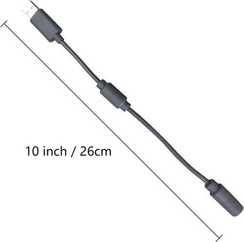 Vista 3 de Jedihra 2 Pack Replacement Dongle USB Breakaway Cable for Xbox 360 Wired Controllers, Extension Adapter Cable for Xbox 360 - Grey