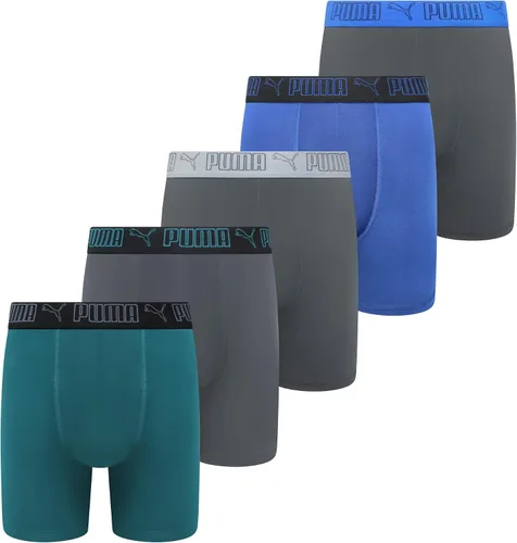 Vista 14 de PUMA Paquete de 5 calzoncillos tipo bóxer Performance para hombre Negro/gris/azul marino