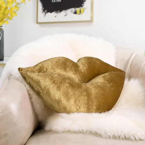 Vista 15 de AELS Almohadas de labios 3D, suaves y suaves, decorativas, almohadas de amor, lindas almohadas de 20 x 11 pulgadas para sofá, cama, sala de estar