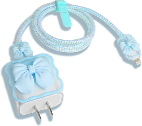 Vista 17 de Compatible con iPhone de 18 W/20 W, funda de cargador USB-C, bonito protector de cargador suave transparente con ondas de corazón 3D, bonito