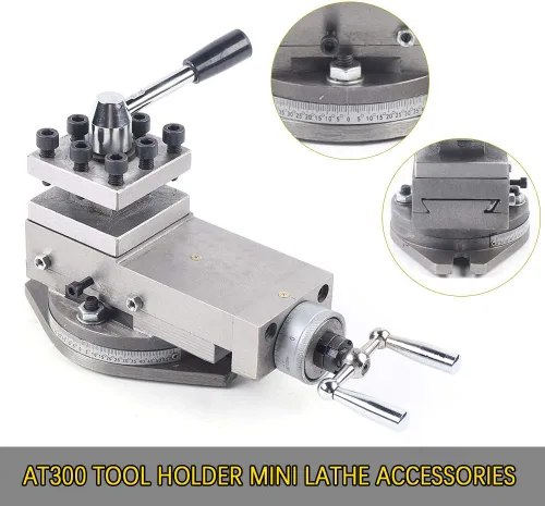 Vista 5 de AT300 Torno Herramienta Titular de Torno de Metal Herramienta Profesional Mini Torno Accesorios Soporte de Montaje Herramienta Universal Torno