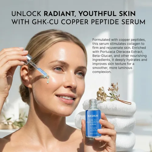 Vista 2 de GHK-Cu Peptide Copper Peptides Serum para la cara – GHKCu tópico con ácido hialurónico para un envejecimiento saludable – Fórmula multipéptida