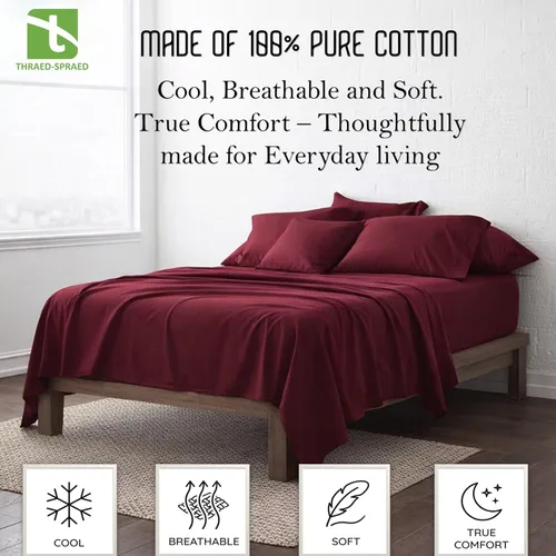 Vista 40 de Twin Size 4-Piece Sheet Set 1000 Thread-Count 100% Egyptain Cotton, 1000TC Soft, Breathable, Long-Staple Cotton Sateen Weave, Fits 19 Inches Extra