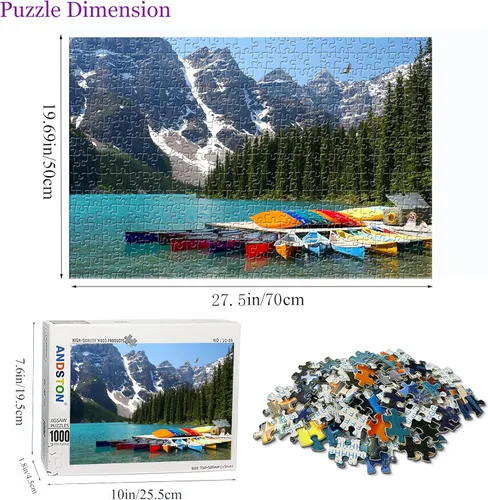 Vista 3 de Rompecabezas para adultos de 1000 piezas para adultos 1000 piezas Moraine Lake 1000 piezas rompecabezas grande adulto rompecabezas niños juego