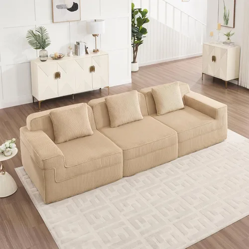 Vista 30 de Modular 2 Seat L Shape Sectional Boneless Sofa, Cloud Sectional Couch with Deep Seat, Modern Modular 2-Seat Sofa Couch with Throw Pillows and 1