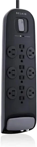 Protector contra sobretensiones Belkin 12-Outlet con un cable de alimentación de 8 pies y protección telefónica y coaxial (BV112230-08-BLK) Modelo
