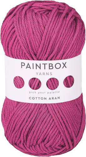 Vista 47 de Paintbox Yarns 100% algodón Aran, 50 g (1.76 oz), 85 m (93 yardas) - Lana blanca en cartón para crochet, tejer - Suave, ligera para suéter, ropa