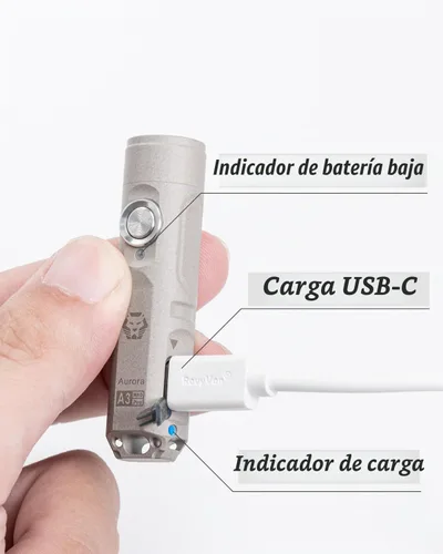 Vista 4 de RovyVon Llavero recargable A3 Pro de 650 lúmenes altos