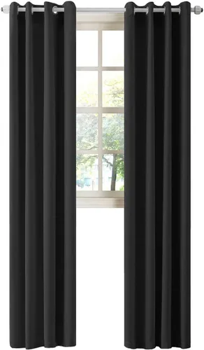 Vista 81 de LA PALMA Cortinas opacas con aislamiento térmico y ojales, para sala de estar, dormitorio, paquete de 2 paneles