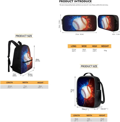 Vista 159 de FOR U DESIGNS Fuego baloncesto impreso niños escuela mochilas viaje mochila libro bolsa