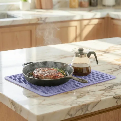 Vista 629 de MicoYang Alfombrilla de Silicona para Secar Platos de Múltiples Usos, Fácil de Limpiar, Ecológica, Alfombrilla de Silicona Resistente al Calor