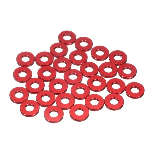 Vista 28 de uxcell 20 arandelas planas de aluminio, juntas de sello redondo M4x10x1.0.197 in, espaciadores planos para tornillos, tornillos, accesorios