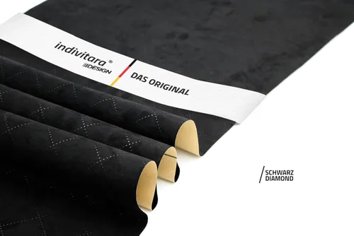 Vista 3 de indivitara® Diseño Envolvente de Gamuza de Microfibra Autoadhesiva – Tela Elástica para Interior de Automóvil Imitación de Cuero Suave al Tacto