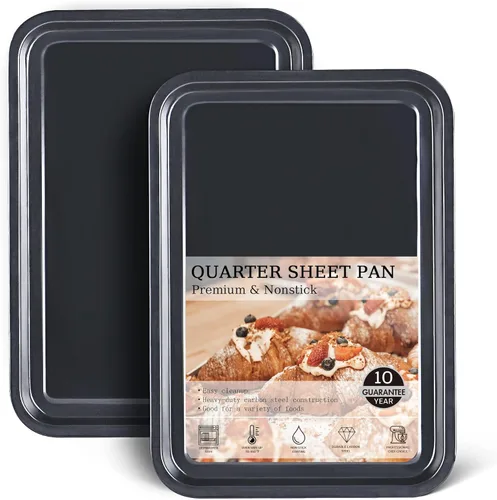Vista 11 de HONGBAKE 2 piezas de bandeja plana grande para galletas sin bordes, bandeja para hornear aislada antiadherente, bandejas de horno comercial