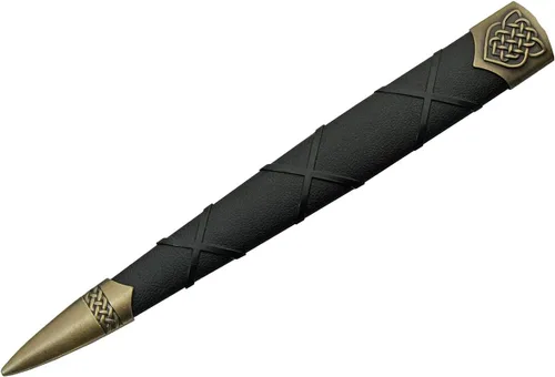 Vista 5 de Szco Supplies Cuchillo de nudo celta medieval con réplica de punta de lanza dorada de 16 pulgadas con vaina, oro/negro, 211532-GD