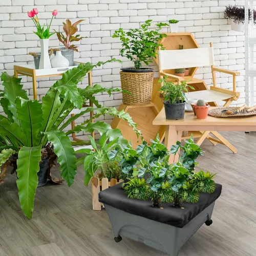 Vista 7 de Mofuiry Paquete de 2 fundas de repuesto para mantillo City Pickers, 20 x 24 pulgadas, color negro, con cubierta elástica elevada para jardineras