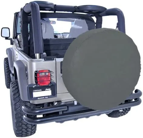 Vista 2 de Rugged Ridge Cubierta para neumático de repuesto, 33 pulgadas, diamante negro 12803.35 Se adapta a neumáticos de 33 pulgadas