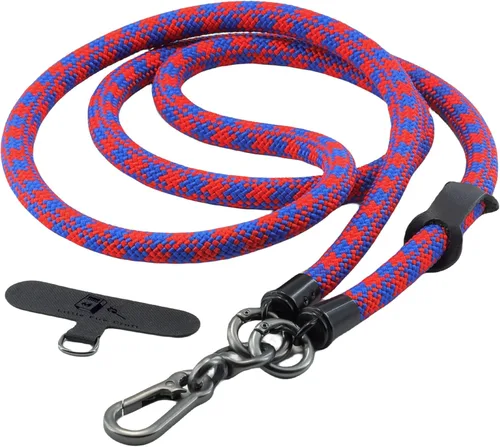 Vista 7 de Cordón cruzado para teléfono celular, correa de muñeca alrededor del cuello para la mayoría de teléfonos inteligentes, auriculares, llavero de Negro