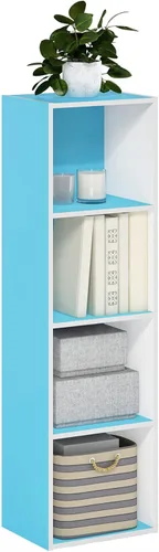 Vista 358 de Furinno - Estantería de cubos de 5 niveles serie Luder para libros y almacenamiento, color roble francés