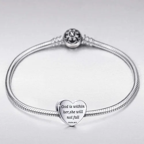 Vista 4 de MUERDOU Dije de corazón, pulsera cristiana con versículo bíblico para oración, fe, religiosa, regalos para mujeres