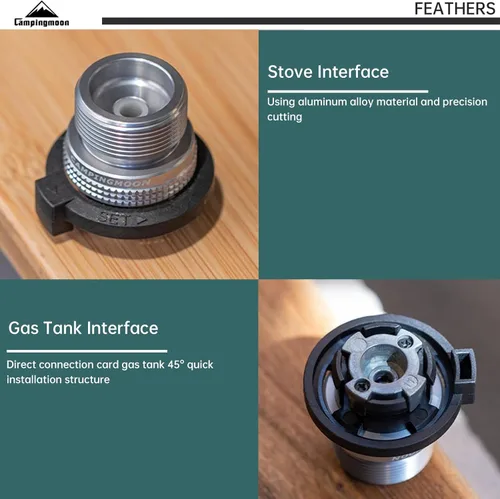 Vista 4 de Campingmoon - Convertidor de adaptador de butano a propano de 8 onzas, tipo boquilla, recipiente de butano a dispositivos de propano de 1 libra