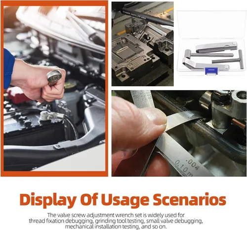 Vista 7 de Tanstic Juego de 4 piezas de herramienta de ajuste de válvula, herramienta de válvula para motocicleta y scooter, llave de reparación de tornillo