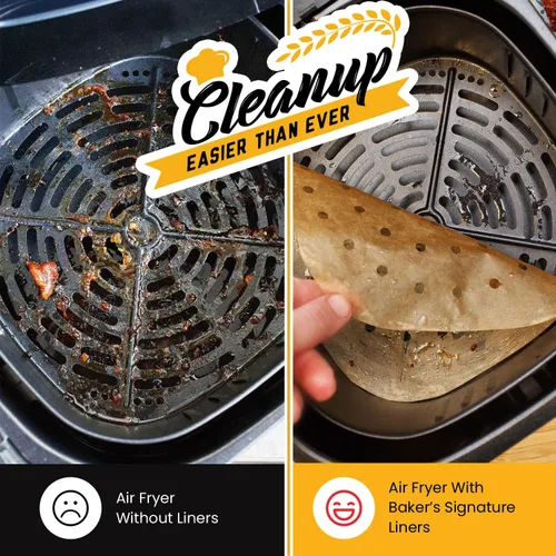 Vista 4 de Forro de bambú para vaporizador, hojas de papel pergamino para freidora de aire de 8.5 pulgadas, 220 bolsas de bambú sin blanquear, fácil limpieza