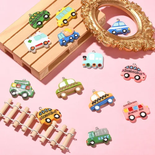 Vista 6 de DanLingJewelry Dijes de espalda plana con temática variada, encantos para hacer joyas, No es una piedra preciosa