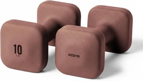 Vista 37 de WeGym SafeGrip Square Dumbbells with Anti Slip Handles, Aesthetic Free Weights for Home Workouts, Stable Design Prevents Rolling during Floor