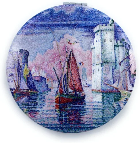 Vista 6 de Espejo Compacto Espejo de Cartera Espejo Pequeño de Maquillaje Espejo de Viaje Mini Espejo de Bolsillo Espejo de Lápiz Labial Flor de Almendro Van