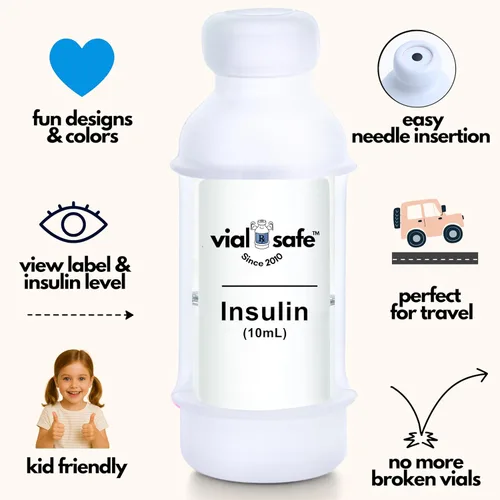 Vista 7 de VIAL SAFE Funda protectora de viales de insulina Protector seguro de botella de insulina y cubierta para viales de 0.3 fl oz Compatible