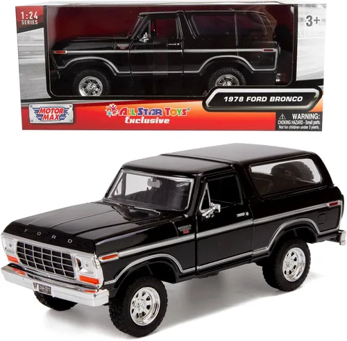 Vista 3 de 1978 Bronco 1:24 Modelo de Coche de Juguete Fundido SUV SUT Camioneta Motormax 79374 (Amarillo)