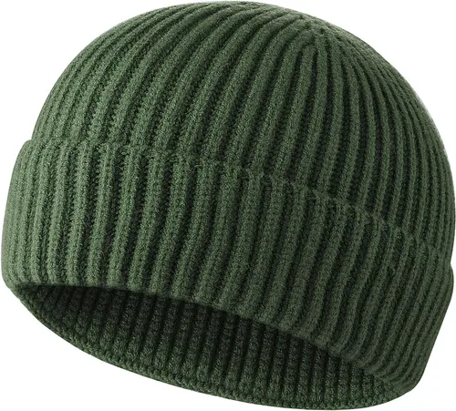 Vista 24 de ROYBENS Swag Wool Knit Cuff Short Fisherman Beanie for Men Women Winter Hat 1gris