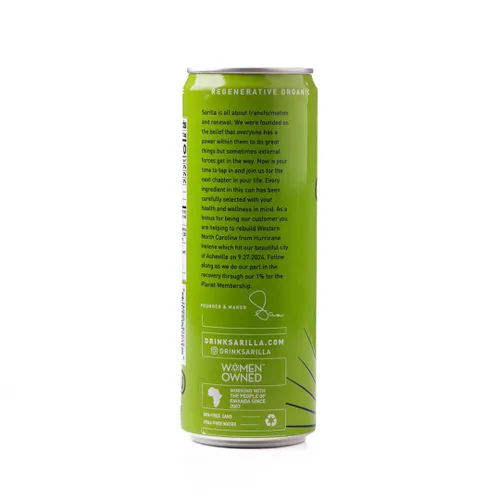 Vista 3 de Sarilla Spritzer de hierbas sin alcohol y lima de manzanilla con adaptógenos, sin azúcar, paquete de 12