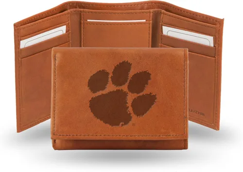Vista 39 de Rico Industries NCAA Alabama Crimson Tide - Cartera triple de piel en relieve, color marrón