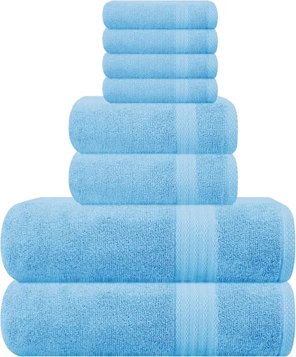 Vista 153 de GLAMBURG Sábana de baño de algodón extra grande premium de 700 GSM 35x70 - 100% algodón peinado - Calidad de hotel y spa de lujo - Duradera