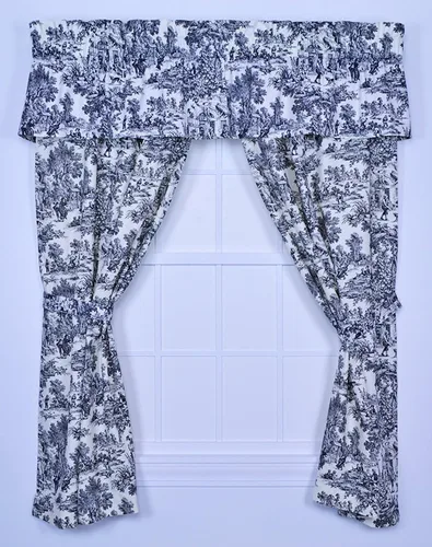 Vista 3 de Victoria Park Toile Cenefa de Cortina de Ventana Estilo Sastre, Negro