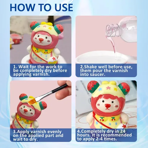 Vista 5 de Esmalte de arcilla seca al aire, barniz de arcilla seca al aire, esmalte de arcilla polimérica, sellador de escultura de arcilla de alto brillo