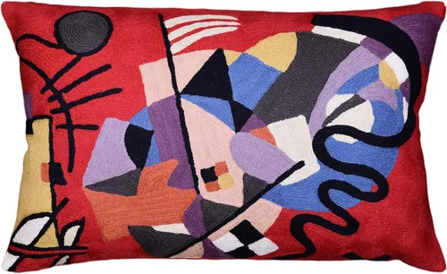 Vista 11 de Lumbar Kandinsky - Funda de almohada moderna intuitiva de mediados de siglo, funda de almohada abstracta de óxido, funda de almohada contemporánea