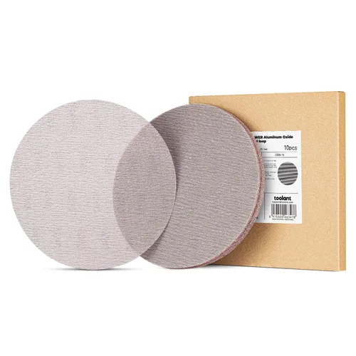 Vista 11 de toolant Lijadora de malla abrasiva de 9 pulgadas para paneles de yeso (grano 80 - 10 unidades), disco de lijado de gancho y bucle sin polvo