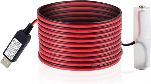 Vista 2 de Kit de reemplazo de eliminador de batería USB AA de 5 V a 1.5 V, 1 cable de conexión AA de 78 pulgadas (1AA-1.5V)