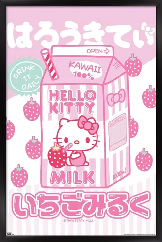 Vista 7 de Hello Kitty: 20 Kawaii Tokyo - Póster de pared con leche, 34 pulgadas de largo x 22.4 pulgadas de ancho, paquete de póster y clip premium Paquete